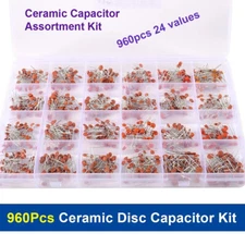 960PCS 24 Values Ceramic Capacitor Assortment Kit 2pF-100nF Components Package#