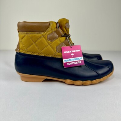 Skechers Hampshire Ridge Duck Boots Women's Size Navy Tan