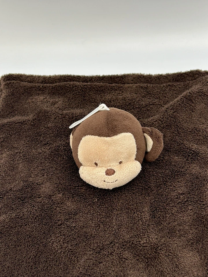 "Manta de seguridad CoCaLo bebé mono marrón suave polar Lovey Nunu Minky 12"" x 12""" Foto 2 de 4