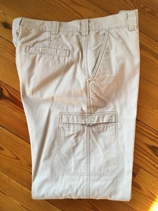 Mens LL Bean Tan Cargo Cotton Pants