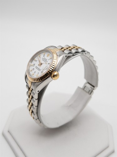 $12,000 69173 ROLEX WHITE DIAL FACTORY 18k Yellow Gold SS DATEJUST Ladies Watch - Picture 2 of 6