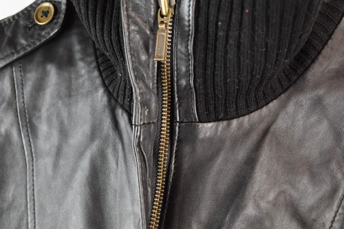 Giacca di pelle nera OASIS taglia UK 14 donna 40 full zip vera pelle - Foto 5 di 10