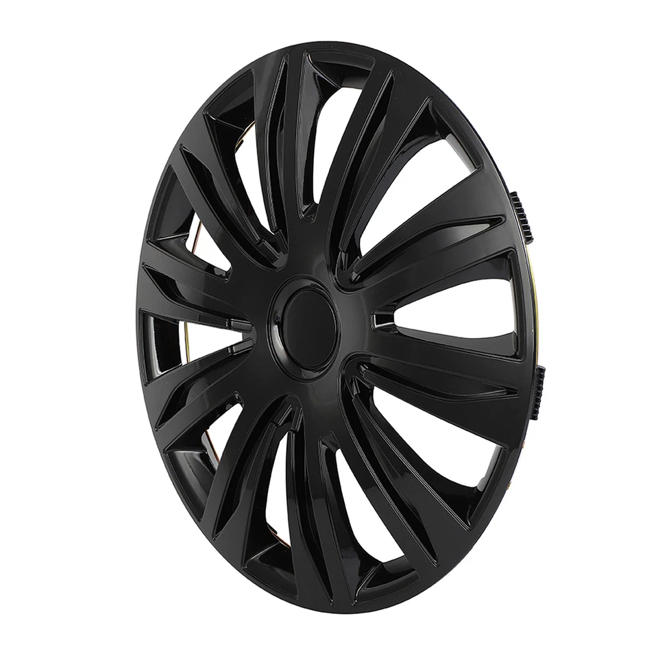 Juego de 4 tapacubos completos a presión negros de 17" para llantas y llantas R17 Foto 3 de 4