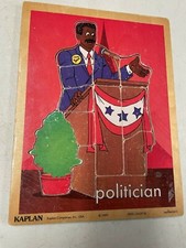 KAPLAN EDUCATION 1999 BLACK POLITICIAN WOOD PUZZLE
