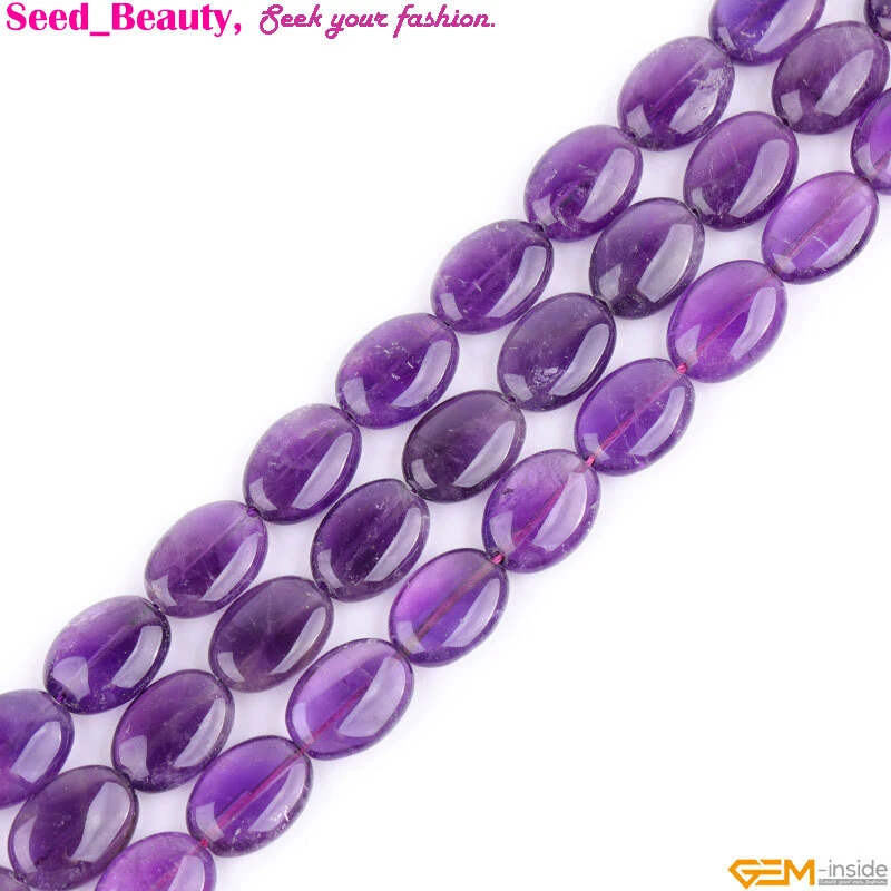 Hilo de cuentas sueltas lisas y facetadas para hacer joyas de piedras preciosas de amatista natural 15" Foto 4 de 4