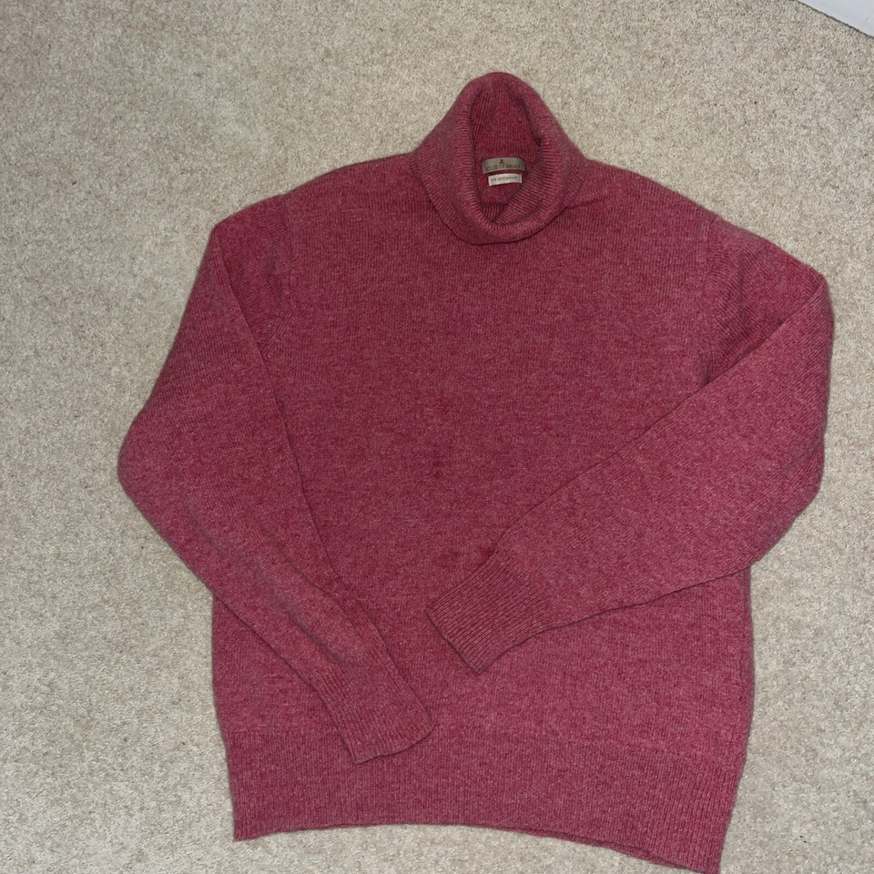 House of Bruar Medium Size Pink Marl Poloneck Jumper . 💯 Pure New Wool