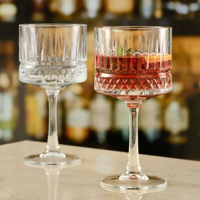 QUEENSWAY HOME & DINING 4/8 Pasabahce Glass Large Stemmed Cocktail Goblets Drinking Glasses Set 500ml