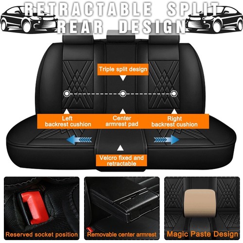 For Chevrolet Auto Car Seat Cover Full Set Leather 5-Seat Front Rear Protector. - Picture 50 of 129