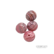 4 Genuine Gemstone Rhodochrosite Round Beads ap. 9mm Natural Pink 14379