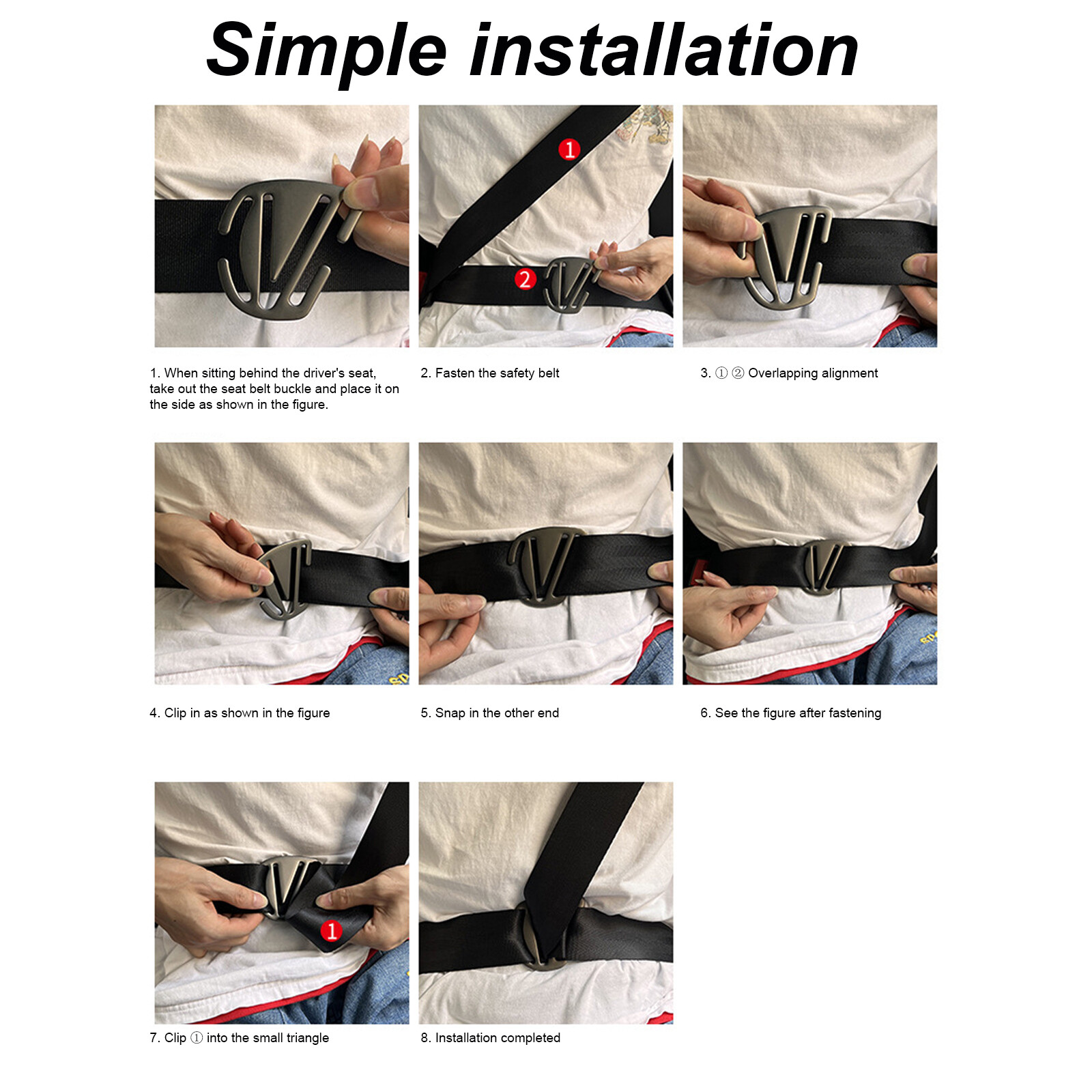 1x Car Safety Seat Belt Adjuster Locking Clip Belt Strap Clamp Shoulder Buckle 