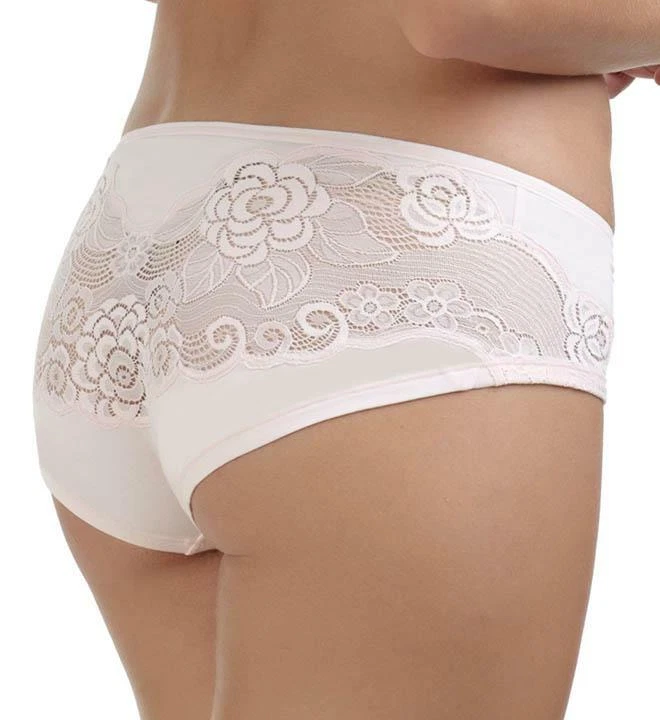 A0501 Le Mystère NUEVO 4467 Gris Brezo Bordado Encaje Acento Modal Boyshorts Foto 4 de 4