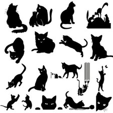 2x Lovely Funny Pet Cat Wall Sticker Decor Car Window Door Bumper Vinyl Decal