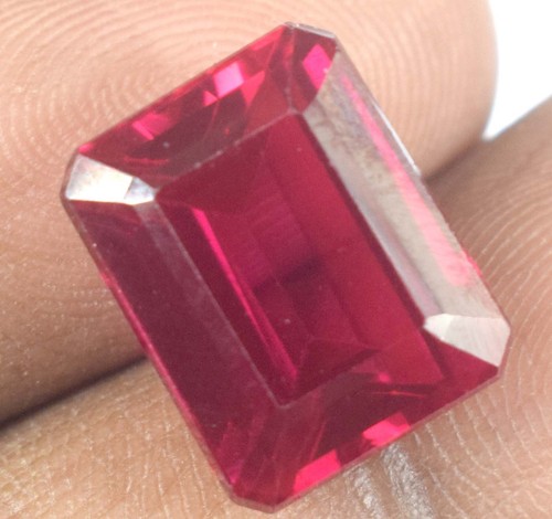 Certified Natural Ceylon Red Sapphire 13.75 Ct Emerald Cut Loose Gemstone E8011 - Picture 2 of 7