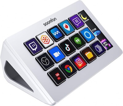 SOOMFON Stream Controller Deck 15 anpassbar Makrotasten YouTube/OBS/Twitch/PS