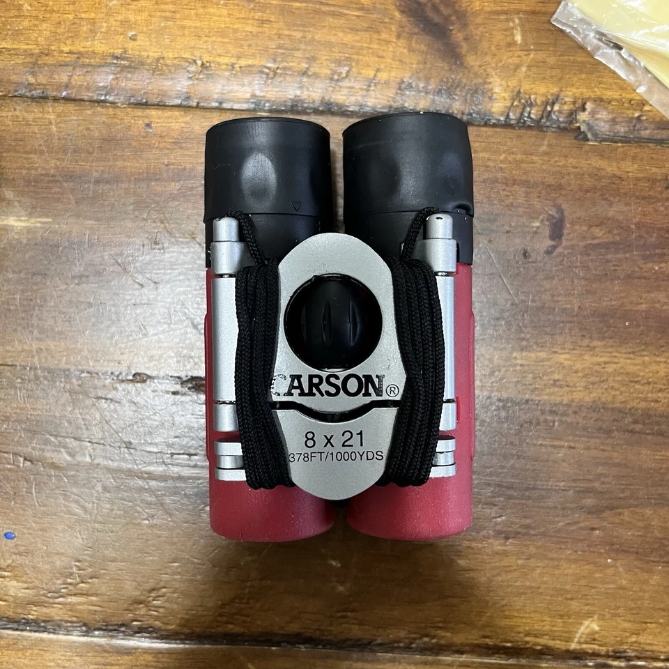 Carson 8 x 21 - 378ft/1000yds Binoculars With Case Red And Black - Image 2 of 4