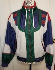 East West Windbreaker Tracksuit Color Block Jacket Pants Medium Nylon Vtg 2 Pc