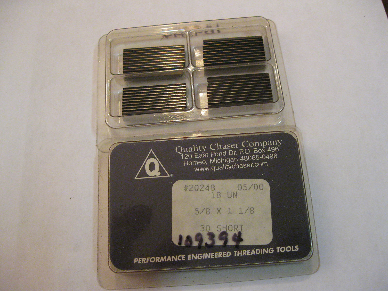 18 UN Thread Chaser Inserts, 5/8x1-1/8, 30 Short, Quality Chaser Co ...