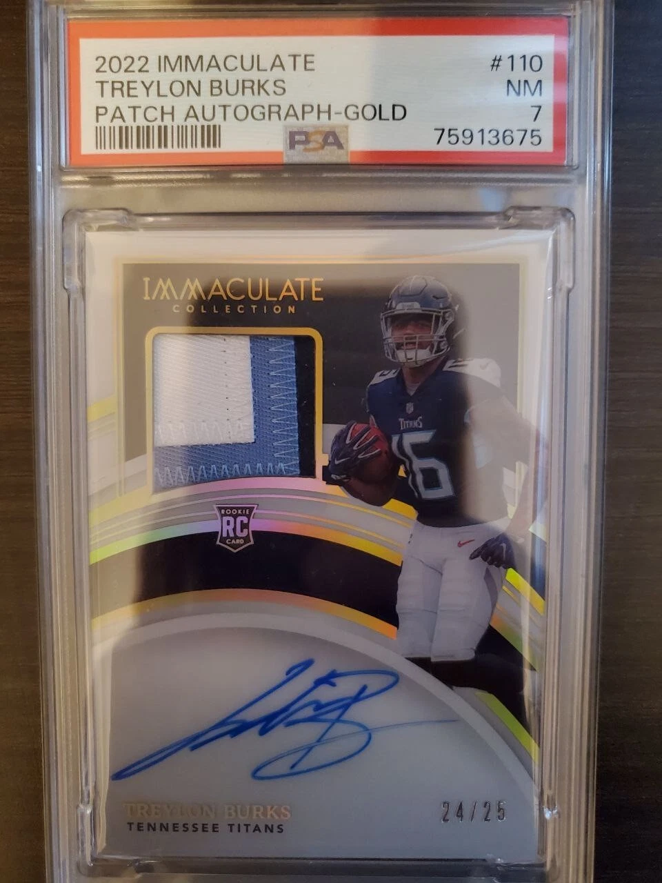 Treylon Burks Panini Immaculate Collection #110 Patch Autograph-Gold