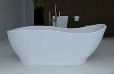 Bathtub Freestanding - Solid Surface Bathtub - Modern Soaking Tub - Salerno 69"