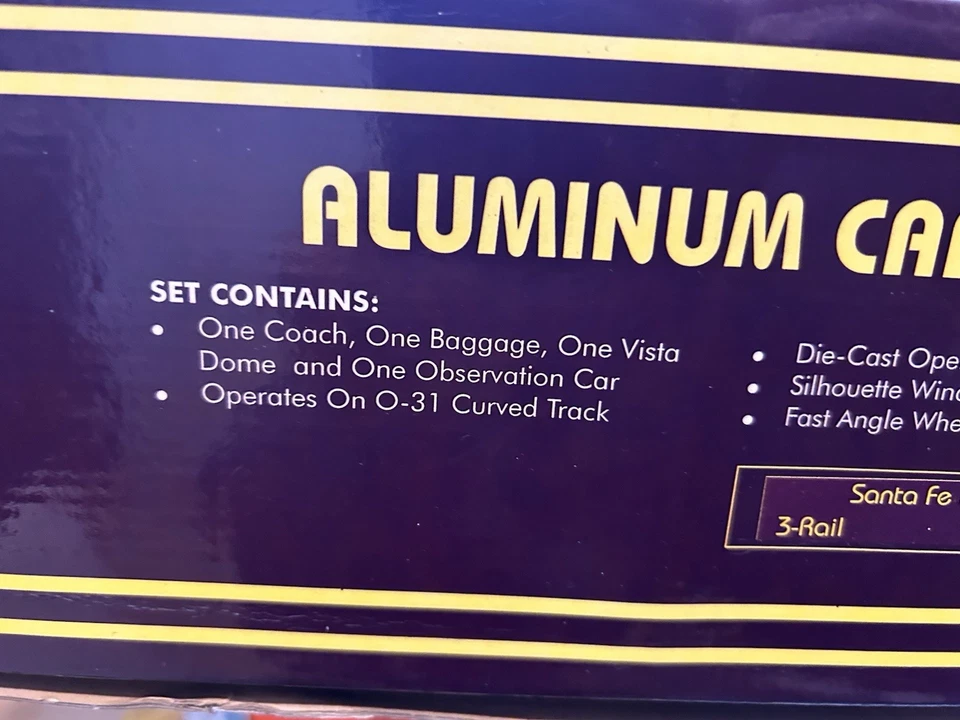 MTH MT-6018 Santa Fe "Blue Goose" Aluminum 4 car set NIB - Image 4 of 4