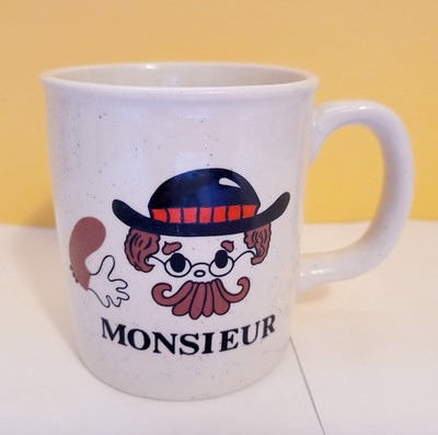Monsieur Coffee Cup Mug Vintage Ceramic Novelty Gres Korea Free Shipping