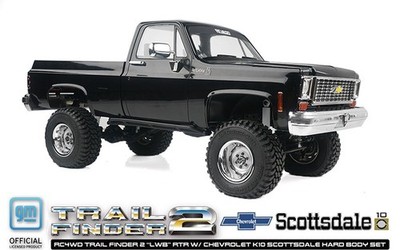 RC4WD Trail Finder 2 LWB RTR Scale Truck w/ Chevy K10 Scottsdale Hard Body Black