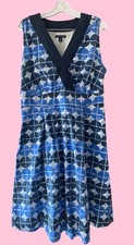 Tommy Hilfiger Blue White Circle Sleeveless Dress Women 16