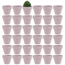 1.9 Inch Tiny Pink Terracotta Pots Pack of 36-Small Mini White Clay Pots with...