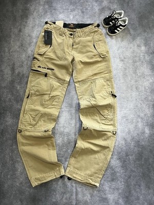 Neu mit Etikett Alpha Industries Feldhose Cargohose gewaschen khaki beige Größe XS