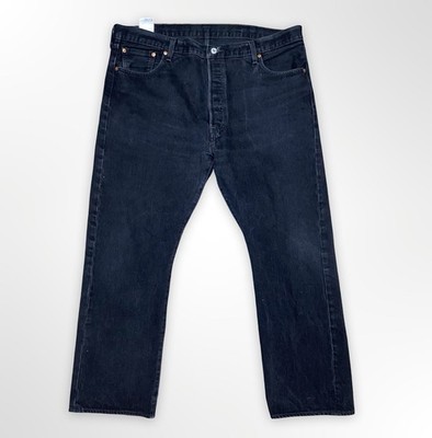 Levi s 501 Original Fit Black Button Fly Jeans Men s W42 L30 Denim Pants