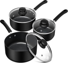 Nonstick Saucepan with Lid, Ceramic Sauce Pan Sets, Easy to Clean Sauce Pans, Mu