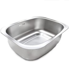Stainless Steel Washing-up Bowl Multi-purpose Dish Tub for Sink Loofah