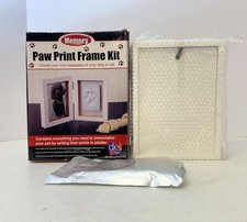 Memorial Keepsake for Cats Dogs Wooden Pet Paw Print Photo Frame Kit