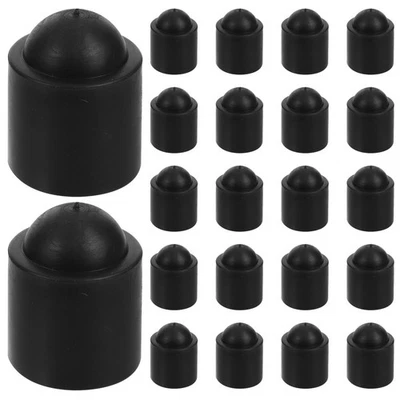 25Pcs Durable Rubber Billiard Cue End Protectors Black Pool Snooker Supplies - Image 1 of 4