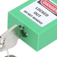 (Green)38mm/1.5in Safety Padlock Engineering Insulation DustProof With 2 Key BL