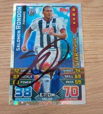 Hand Signed Salomon Rondon West Brom Match Attax Star Player 2015/16 Card