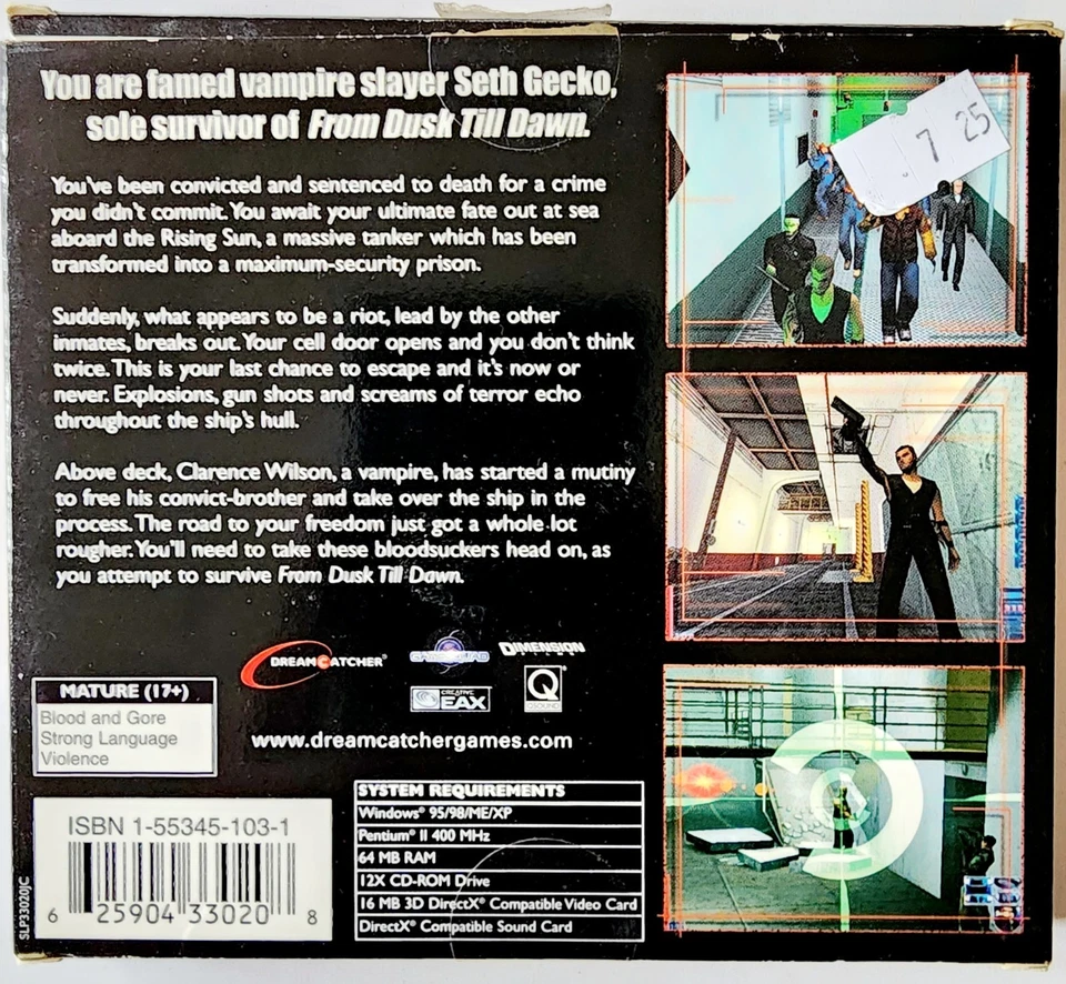 2001 From Dusk Till Dawn PC Video Game Complete in Box Vampire Horror CIB E21 - Image 2 of 4