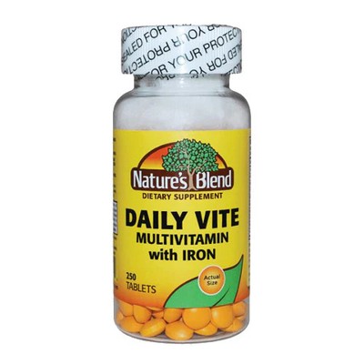 Daily Vite With Iron Yellow 250 Tabs  by Nature's Blend