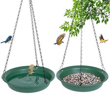 VUWEZ Hanging Bird Feeder Bath for Outdoors, Wild Bird Feeders Tray, Hangin...