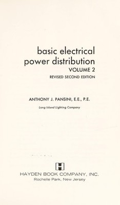 Basic Electrical Power Distribution by Pansini, Anthony J., Acceptable Book