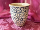 Robinson Ransbottom Roseville Pottery USA 1 Qt 6" Kitchen Crock Blue Spongeware