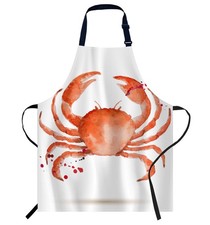 Watercolor Crab Adjustable Neck Bib Apron For Men Women Kitchen Waitress Chef