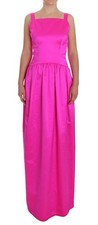 Dolce&Gabbana Women Pink Dress 100% Silk Long A-Line Sheath Ball Gown Size IT 40