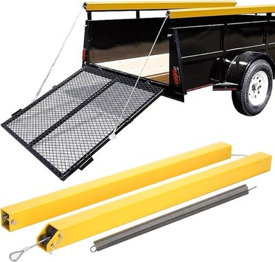   2-Sided Lift Assist Tailgate Ramp, Utility Trailer Gate with New Upgrades