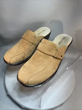 Madison Comfort Clogs Womens 8M Leather  2.75 In Heel Stylish Easy Wear