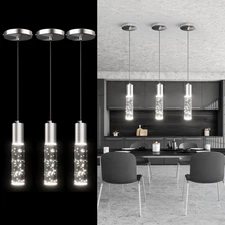Pendant Lights Kitchen Island 3 Pack,Brushed Nickel 4000K Modern Pendant Ligh...