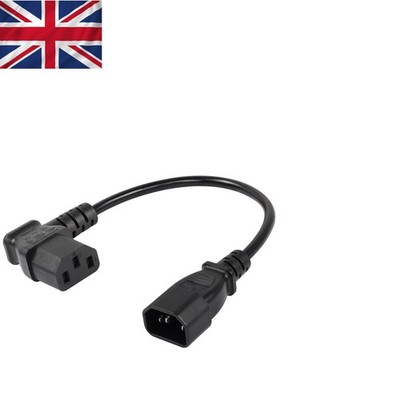 Strom Verlängerungskabel C14 Stecker auf linken Winkel C13 Buchse - 18AWG Handwerk