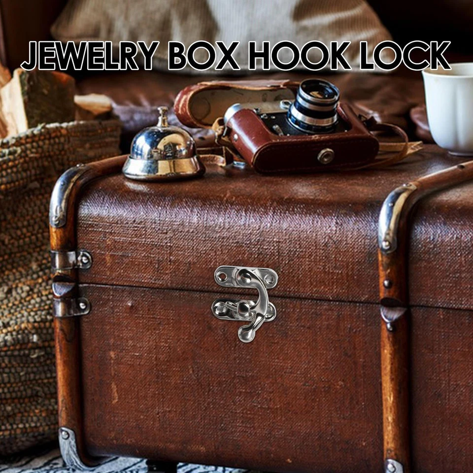 6 X Cierres de Cierre - Caja de Madera Vintage Cerradura Decorativa Candado Cerrojo Gancho Hebilla Foto 3 de 4