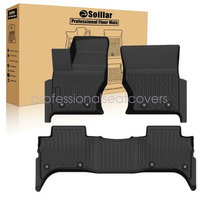 Front-Rear Floor Mats Liner For 2014-2022 Land Rover Range Rover Sport TPE Black