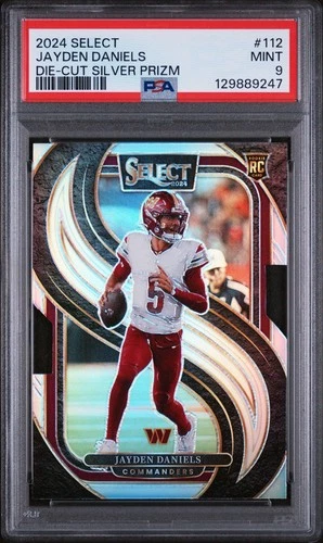 2024 PANINI SELECT #112 JAYDEN DANIELS DIE-CUT SILVER PRIZM (RC) | PSA 9 🔥